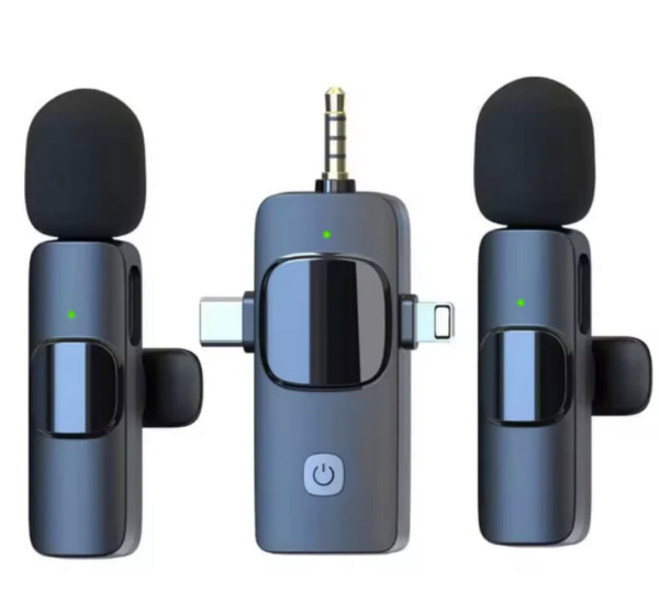 3 in 1 Wireless Mini Microphone Lavalier 2.4GHz USB Type C AUX  IOS