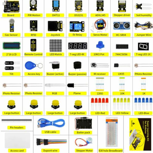 KEYESTUDIO Super Starter kit/Learning Kit for Arduino Education W/Gift Box+ 32 Projects - Image 4