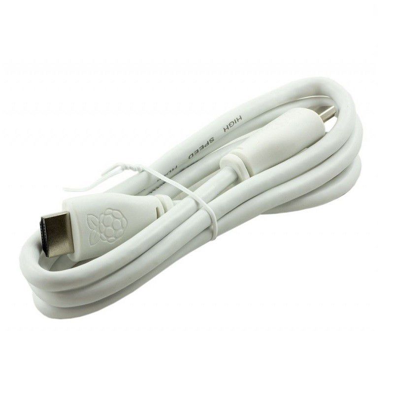 Official RPi HDMI to HDMI Cable (1m White) - Image 2